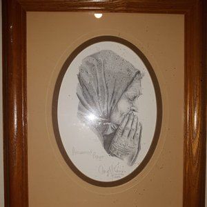Pencil Drawing signed, "Answered Prayer"